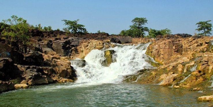 Kanakai Waterfall cascading through lush green forests near Girnur Village in Komaram Bheem Asifabad, Telangana