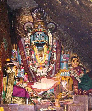 Komuravelli Mallikarjuna Swamy Temple with its bright yellow gopuram in Telangana